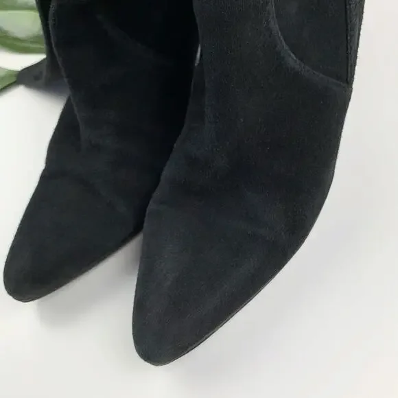 Stuart Weitzman Boots Black Suede Tall Knee High Heeled Women's 7.5 - Picture 2 of 11